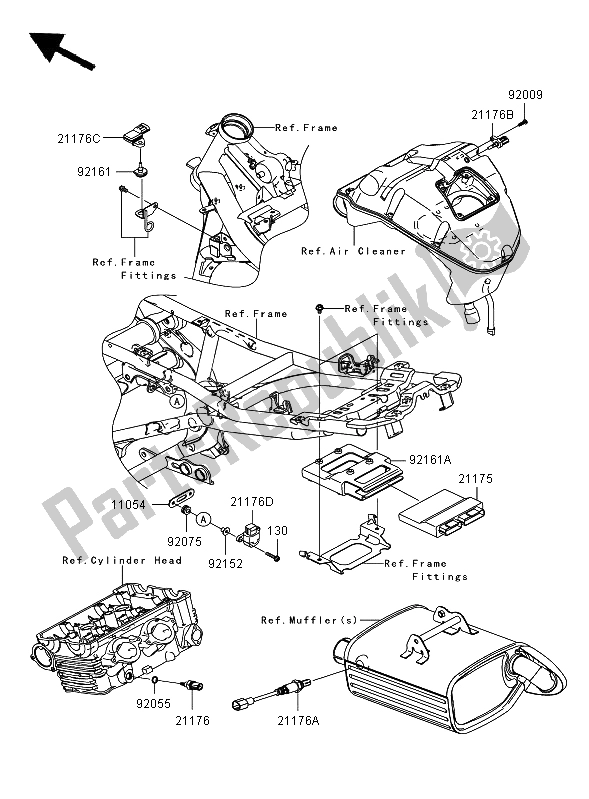 All parts for the Fuel Injection of the Kawasaki ER 6F 650 2008