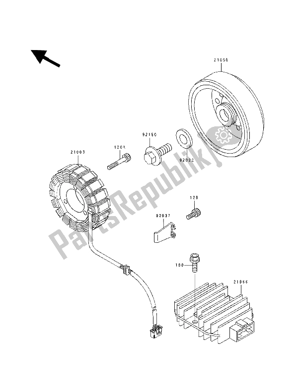 All parts for the Generator of the Kawasaki ZXR 400 1991