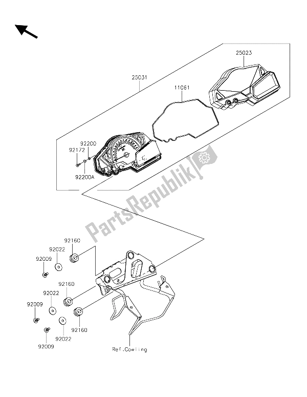 All parts for the Meter(s) of the Kawasaki Z 300 ABS 2015