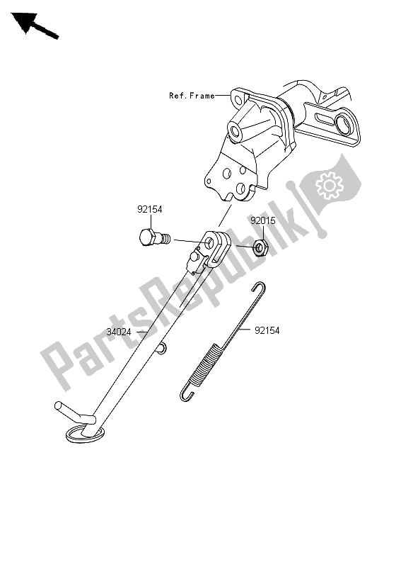 All parts for the Stand of the Kawasaki ER 6F 650 2012