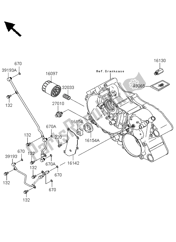 All parts for the Oil Pump & Oil Filter of the Kawasaki KVF 360 2003