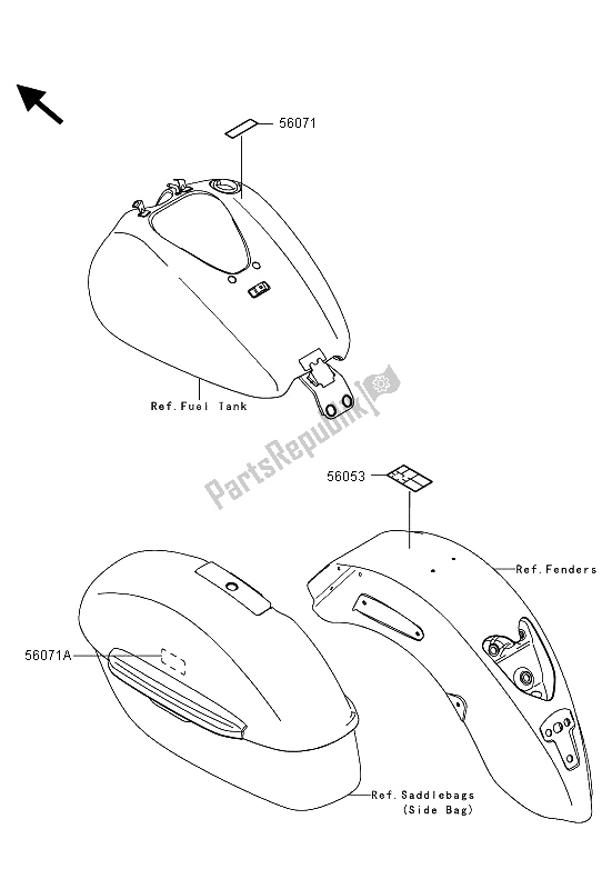 Toutes les pièces pour le Étiquettes du Kawasaki VN 1700 Classic Tourer ABS 2013