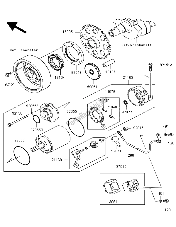 Todas las partes para Motor De Arranque de Kawasaki Z 750R 2012