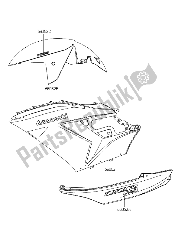 Alle onderdelen voor de Stickers van de Kawasaki ZZR 1400 ABS 2006