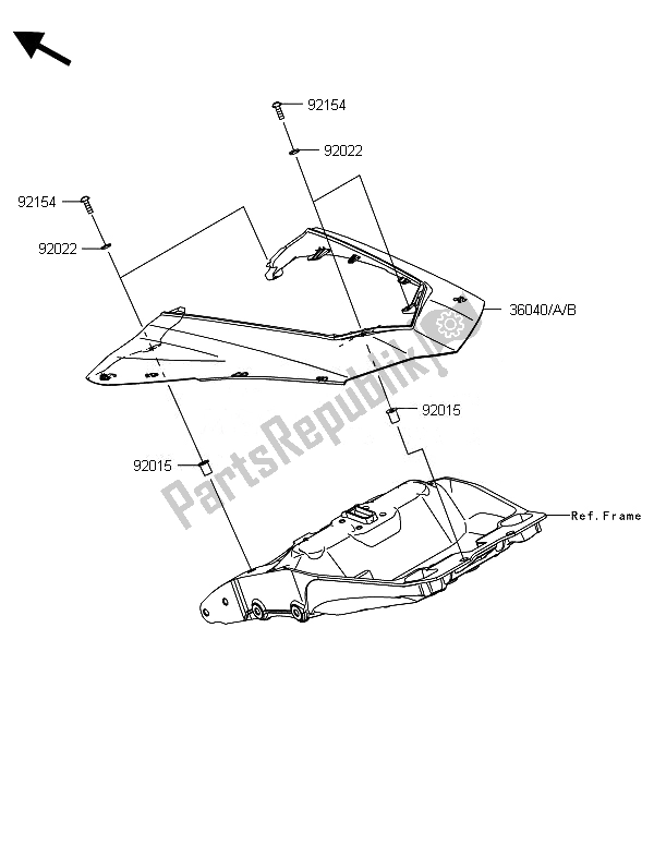 All parts for the Side Covers of the Kawasaki ZX 1000 SX 2014