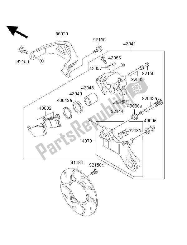 All parts for the Rear Brake of the Kawasaki KLX 650R 1999