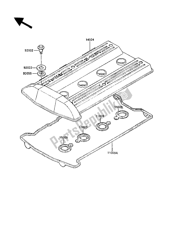 Todas las partes para Cubierta De Tapa De Cilindro de Kawasaki ZL 1000 1987