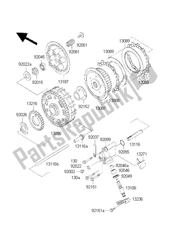 Alle onderdelen voor de Koppeling van de Kawasaki W 650 2001