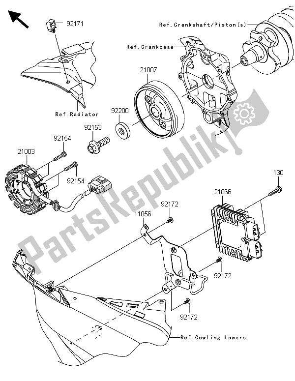 Tutte le parti per il Generatore del Kawasaki Ninja ZX 6R ABS 600 2013