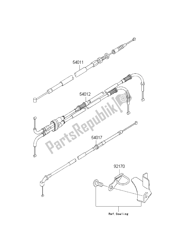 All parts for the Cables of the Kawasaki Ninja ZX 9R 900 2001