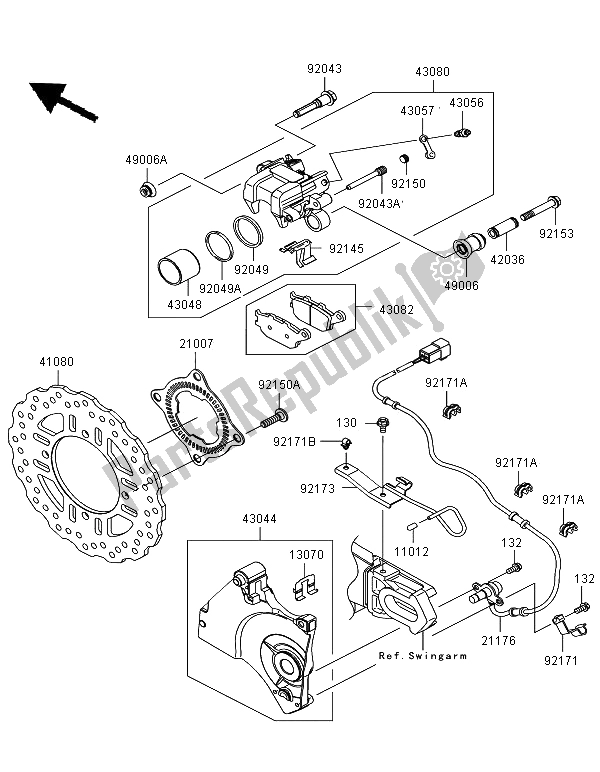 Todas las partes para Freno Trasero de Kawasaki Z 750R ABS 2012