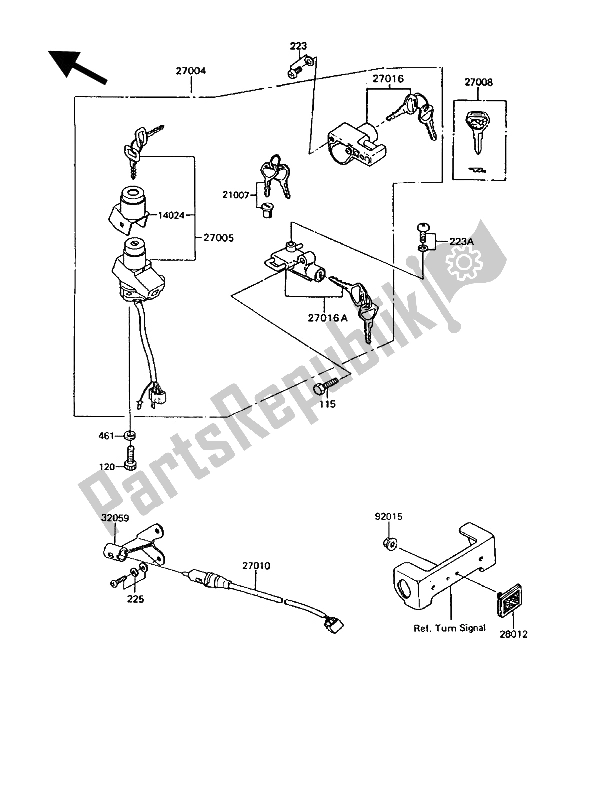 Tutte le parti per il Interruttore Di Accensione del Kawasaki GT 750 1994