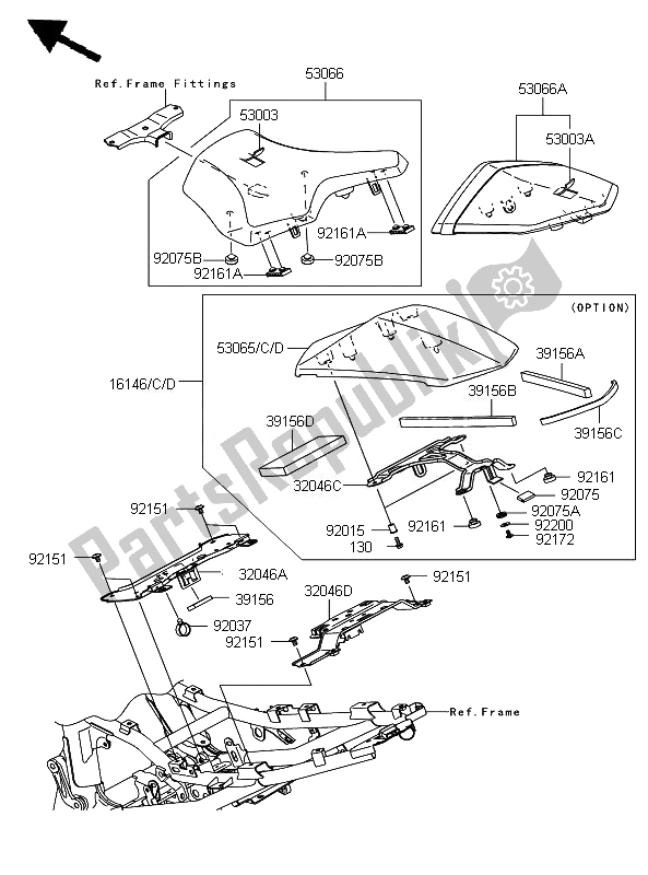 Toutes les pièces pour le Siège du Kawasaki Z 750 ABS 2007