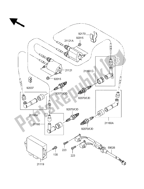 Tutte le parti per il Sistema Di Accensione del Kawasaki VN 1500 Classic 1997