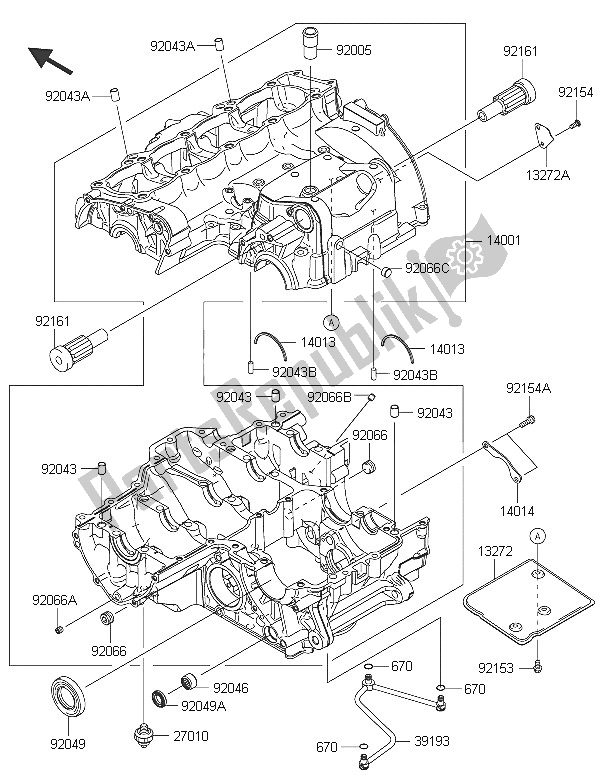 Tutte le parti per il Carter del Kawasaki Z 1000 SX 2016