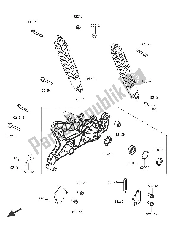 Todas as partes de Absorventes De Impacto) do Kawasaki J 125 ABS 2016