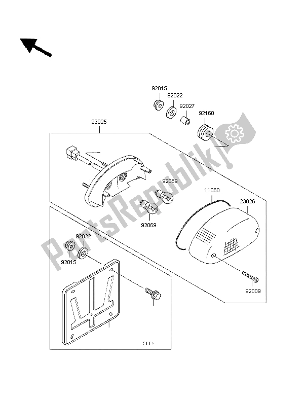 Tutte le parti per il Fanale Posteriore del Kawasaki VN 800 1997