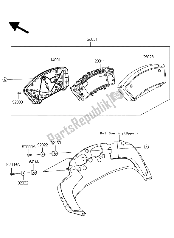 Tutte le parti per il Metro del Kawasaki ER 6F ABS 650 2009