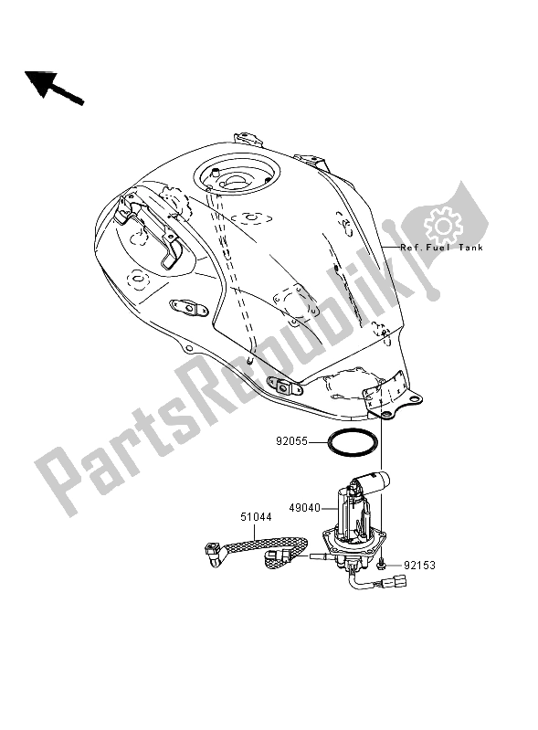 All parts for the Fuel Pump of the Kawasaki Versys 650 2009