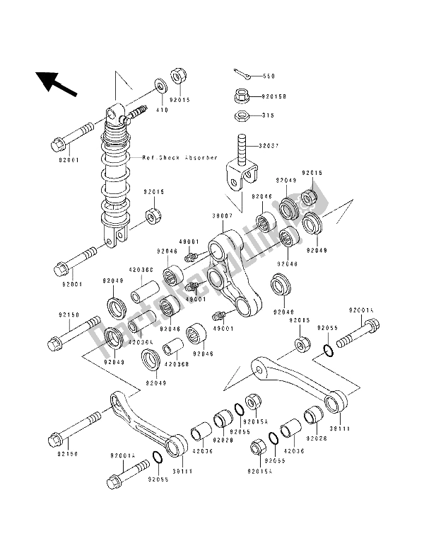 Tutte le parti per il Sospensione del Kawasaki ZXR 400 1992