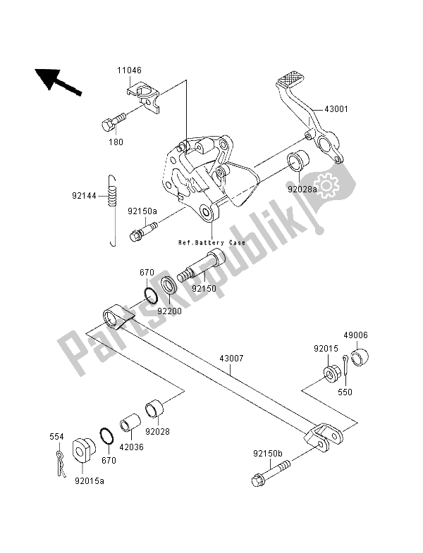 All parts for the Brake Pedal of the Kawasaki ZXR 400 1997