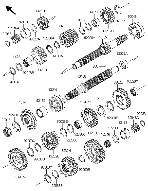 Todas las partes para Transmisión de Kawasaki Z 800 ABS BDS 2013