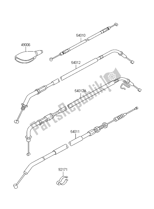 All parts for the Cables of the Kawasaki W 650 2004