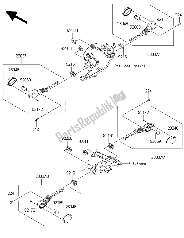 Tutte le parti per il Indicatori Di Direzione del Kawasaki KLX 125 2015