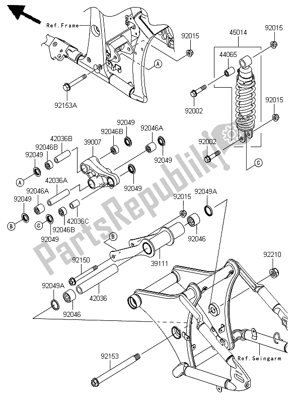 All parts for the Suspension & Shock Absorber of the Kawasaki VN 900 Custom 2012