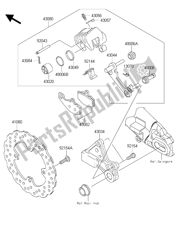 Wszystkie części do Tylny Hamulec Kawasaki ER 6F 650 2015