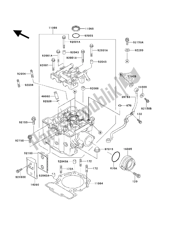 Todas las partes para Cabeza De Cilindro de Kawasaki KLX 650 1993