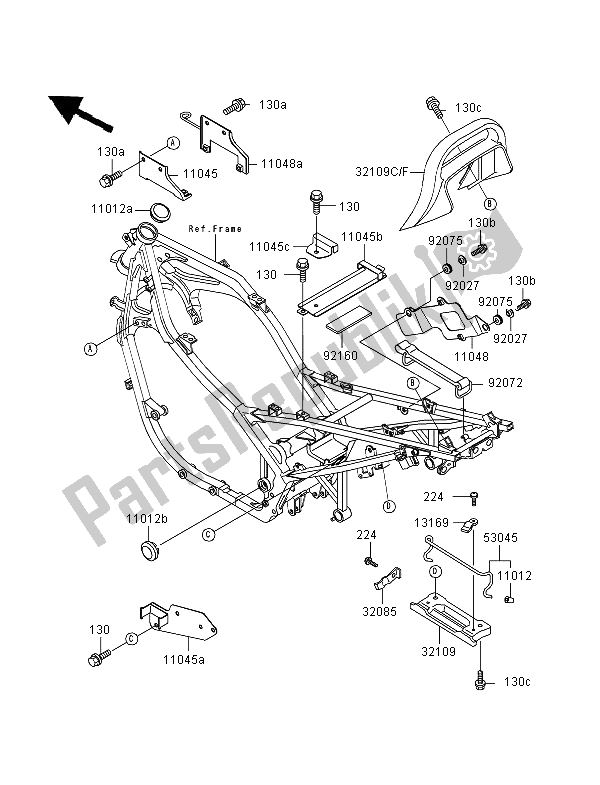 Todas las partes para Soporte Electro de Kawasaki GPZ 500S 1997