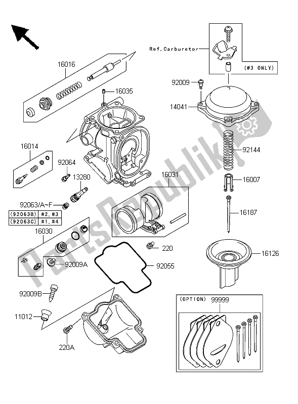 All parts for the Carburetor Parts of the Kawasaki ZZR 600 2006