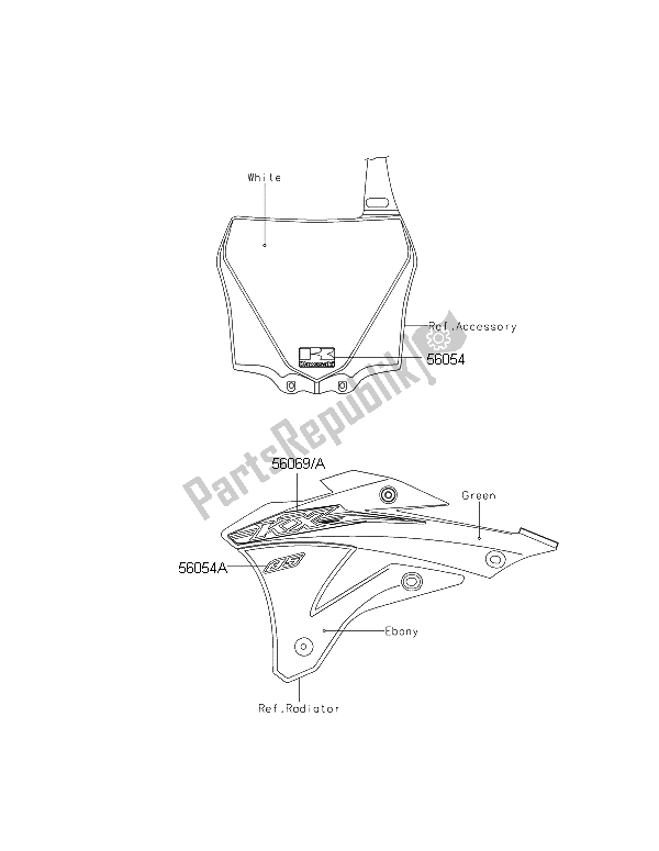 Todas las partes para Calcomanías de Kawasaki KX 85 LW 2015