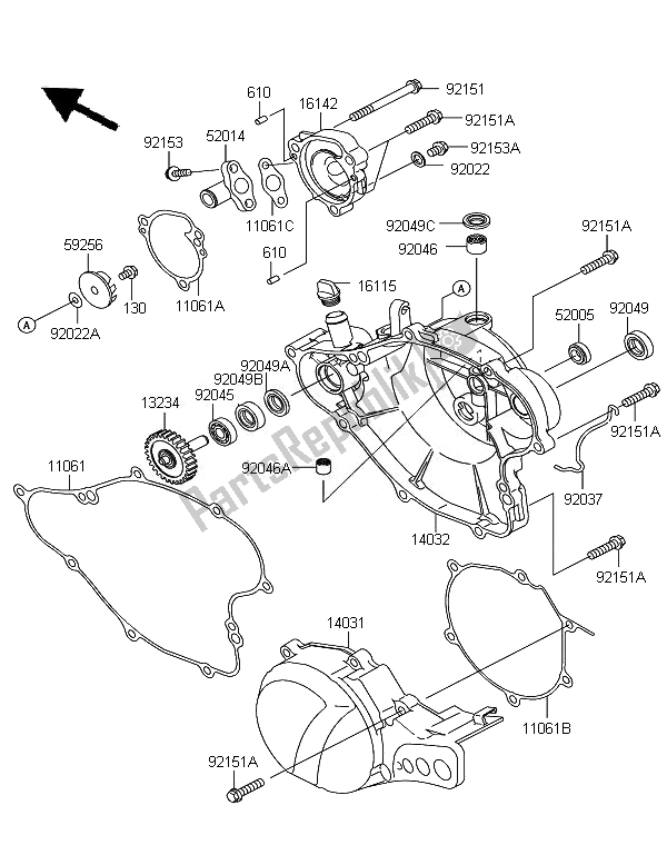 Alle onderdelen voor de Motorkap van de Kawasaki KX 65 2007