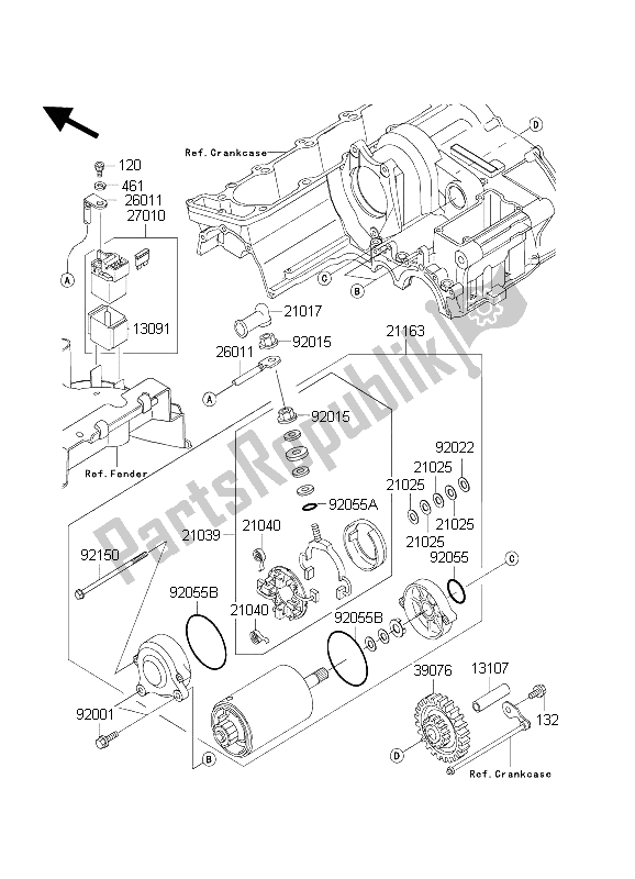 Tutte le parti per il Motorino Di Avviamento del Kawasaki ZXR 1200S 2004