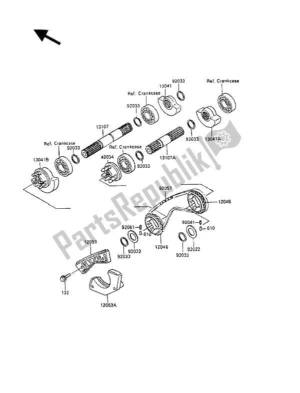 Tutte le parti per il Equilibratore del Kawasaki KLR 250 1992