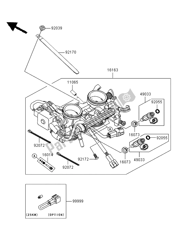 All parts for the Throttle of the Kawasaki Versys ABS 650 2009