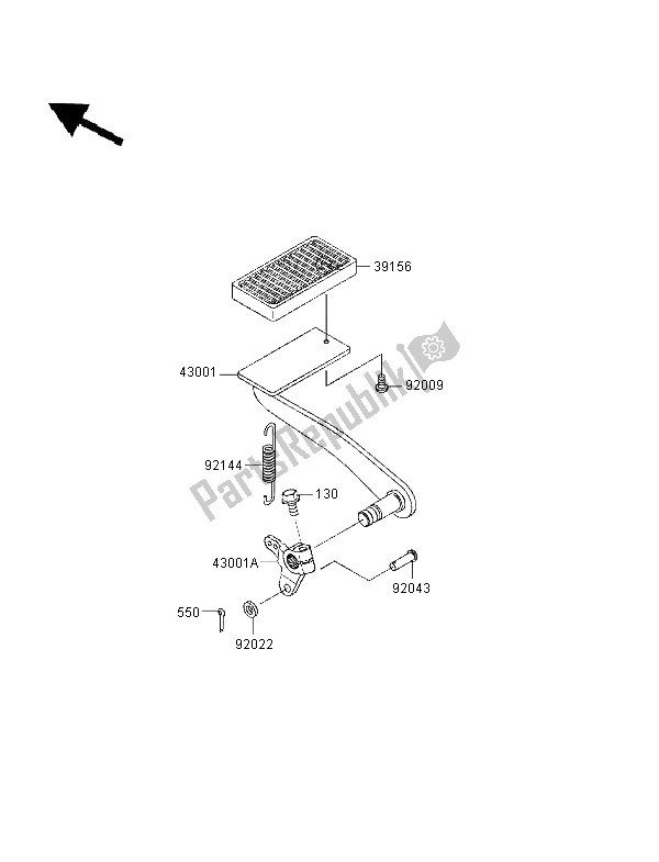Tutte le parti per il Pedale Del Freno del Kawasaki VN 1500 Classic 1996