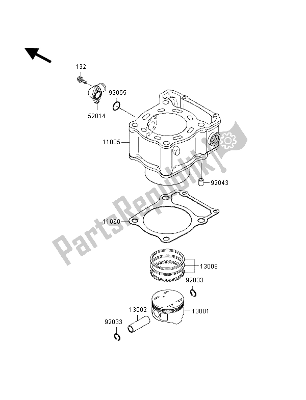 Tutte le parti per il Cilindro E Pistone del Kawasaki KLX 250R 1996