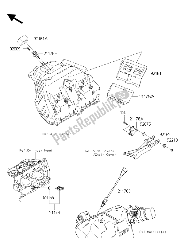 Alle onderdelen voor de Brandstof Injectie van de Kawasaki Ninja ZX 10R ABS 1000 2015