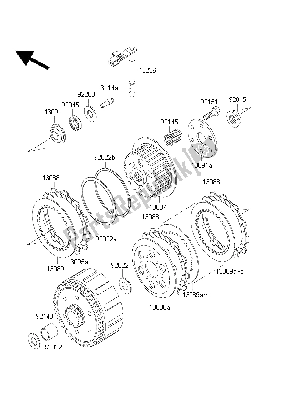 Tutte le parti per il Frizione del Kawasaki KLX 300R 1999