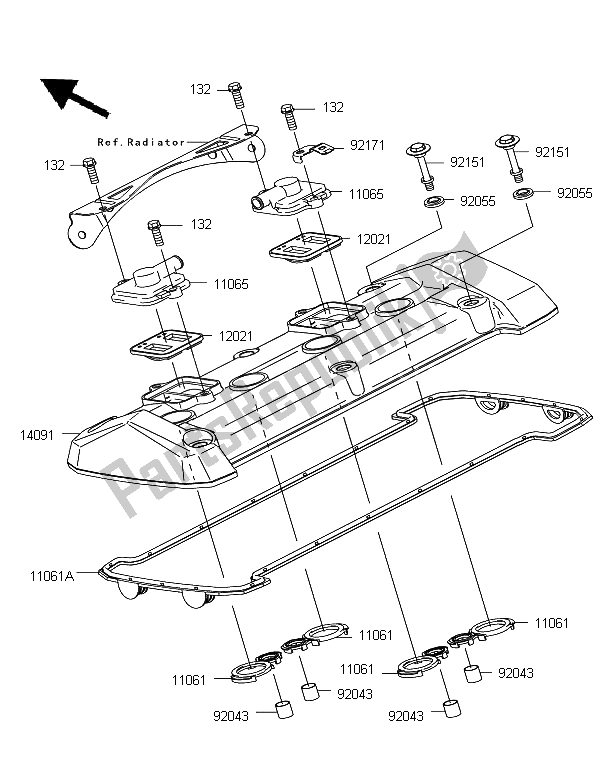 Tutte le parti per il Coperchio Della Testata del Kawasaki Z 750 2011