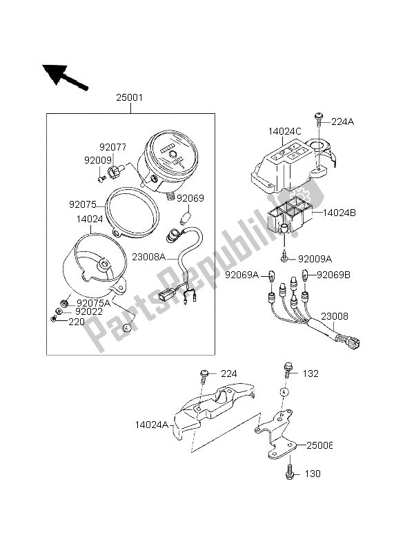 All parts for the Meter of the Kawasaki EL 250 1996