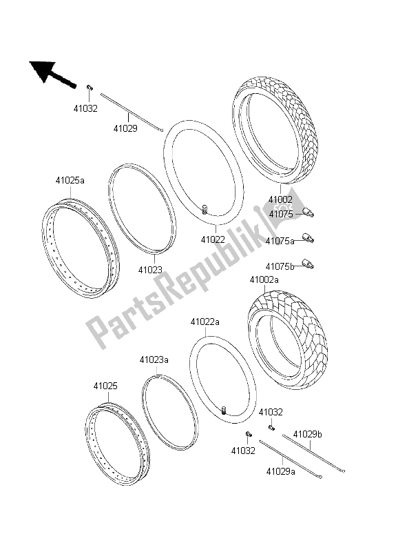 Tutte le parti per il Pneumatici del Kawasaki KLX 650 1995