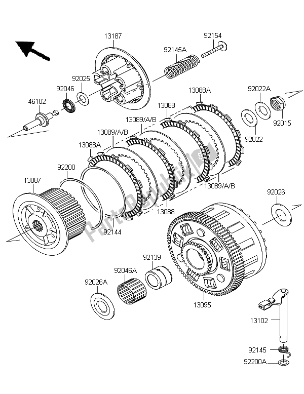 All parts for the Clutch of the Kawasaki Z 1000 SX ABS 2011