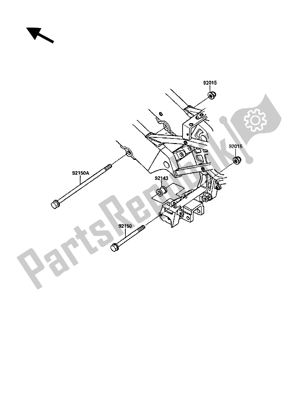 Tutte le parti per il Montaggio Del Telaio del Kawasaki KR 1 250 1990