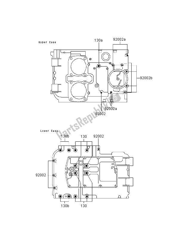 Tutte le parti per il Modello Del Bullone Del Basamento del Kawasaki GPZ 500S 2000