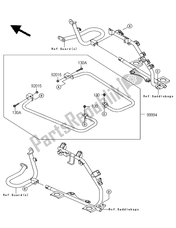 All parts for the Accesory (saddlebag Rails) of the Kawasaki VN 1700 Voyager Custom ABS 2012