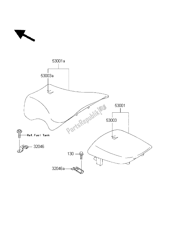 All parts for the Seat of the Kawasaki Ninja ZX 9R 900 2001